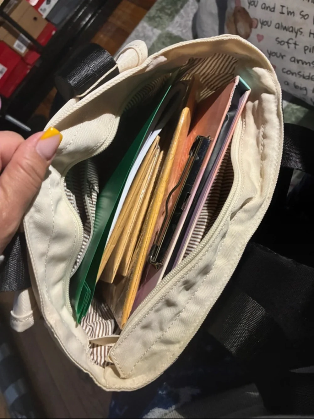 Two-Tone Black and Cream Tote Backpack